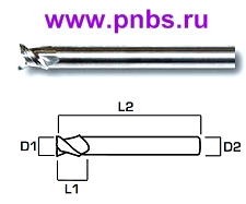Трехперая концевая фреза укороченная 50 градусов